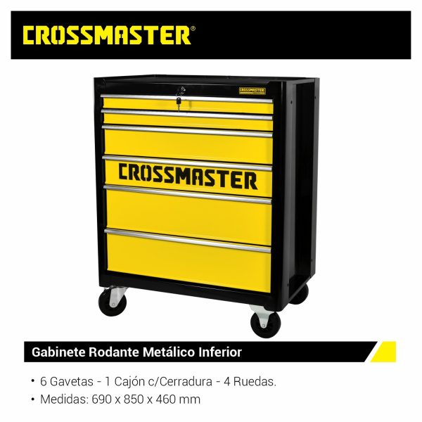 Gabinete Rodante Metálico Porta Herramientas Inferior Crossmaster