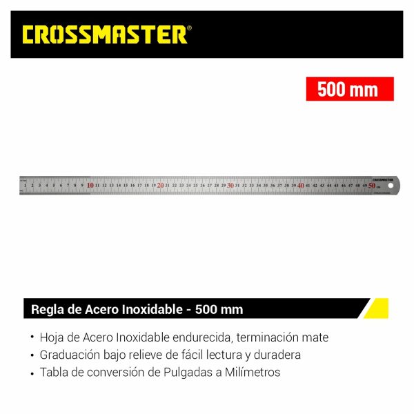 Regla De Acero Inoxidable 50 Cm Crossmaster