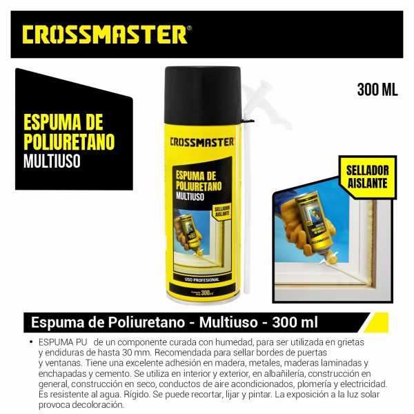 Espuma De Poliuretano 300 ML En Aerosol Crossmaster