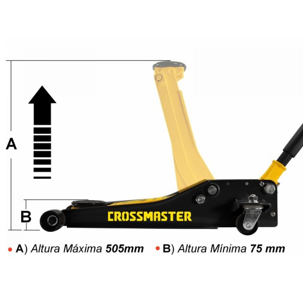 Gato Hidráulico 3 toneladas Perfil Bajo – Tipo Carro Crossmaster