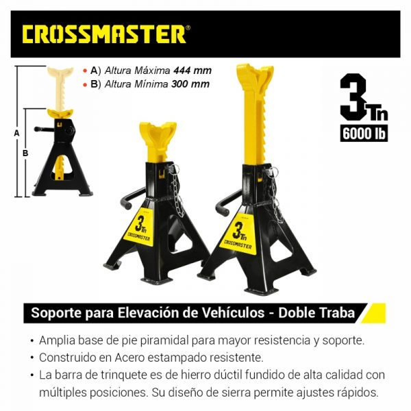 Caballetes Para Autos 3 Toneladas – Doble Traba Crossmaster