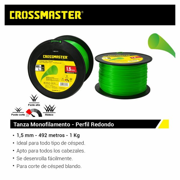 Tanza Monofilamento Perfil Redondo 1,5mm x 1Kg Crossmaster