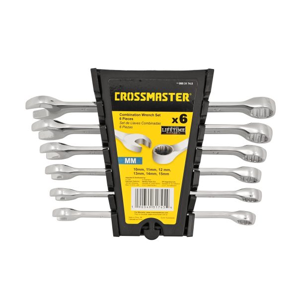 Juego De 6 Llaves Combinadas Acodadas Milimetricas Crossmaster