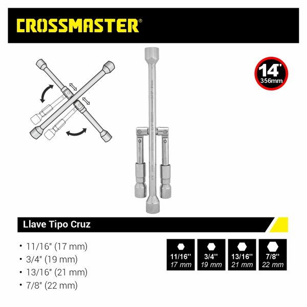 Llave Cruz Plegable 14″ Crossmaster