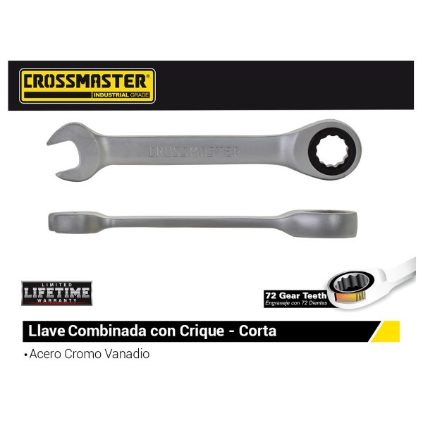 Llave Combinada 10 Mm Corta con Crique Crossmaster