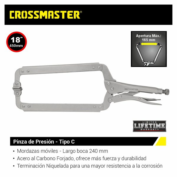 Pinza De Presión Tipo C 18 Pulgadas Crossmaster