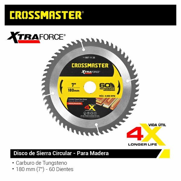 DISCO SIERRA 180×2,2×22,2mm 60D MAD-CR Crossmaster