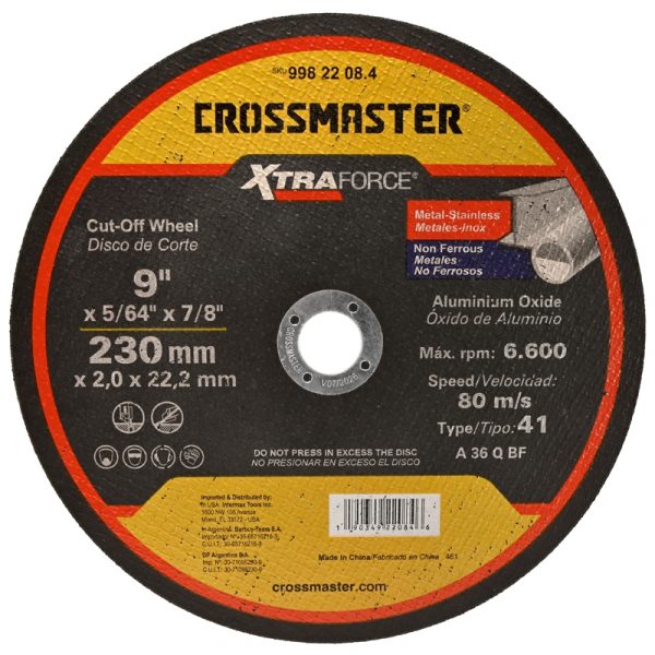 Disco De Corte Amoladora 230 X 2mm Crossmaster